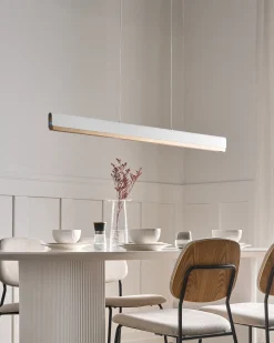 New Beliani Lampadario a LED MARA Metallo Bianco Bianco Marrone