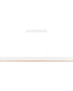 New Beliani Lampadario a LED MARA Metallo Bianco Bianco Marrone