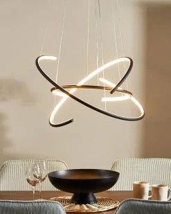 Outlet Beliani Lampadario a LED MAYU Metallo Nero