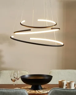 Outlet Beliani Lampadario a LED MAYU Metallo Nero