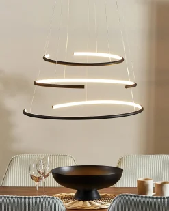 Outlet Beliani Lampadario a LED MAYU Metallo Nero