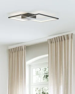 Beliani Lampadario a LED OKSU Metallo Nero