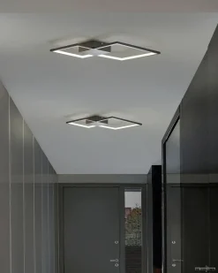 Beliani Lampadario a LED OKSU Metallo Nero