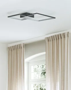 Beliani Lampadario a LED OKSU Metallo Nero
