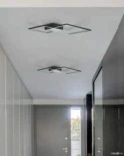 Beliani Lampadario a LED OKSU Metallo Nero