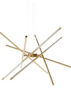 New Beliani Lampadario a LED PALUN con dimmer Metallo Oro