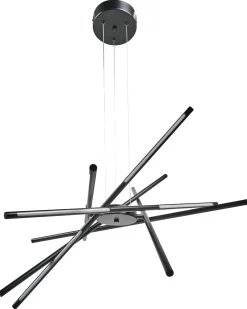 Clearance Beliani Lampadario a LED PALUN con dimmer Metallo Nero