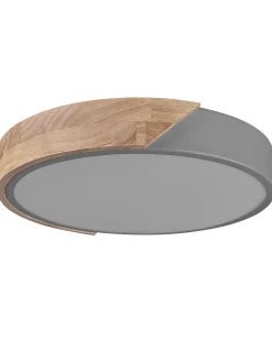 Best Beliani Lampadario a LED PATTANI Metallo Grigio Marrone Grigio