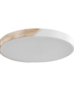 Outlet Beliani Lampadario a LED PATTANI Metallo Bianco Bianco Marrone
