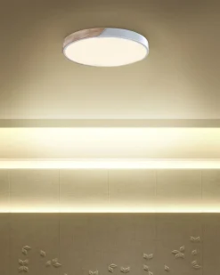 Outlet Beliani Lampadario a LED PATTANI Metallo Bianco Bianco Marrone