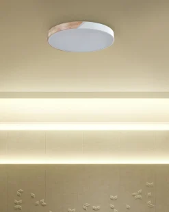 Outlet Beliani Lampadario a LED PATTANI Metallo Bianco Bianco Marrone