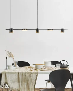 Beliani Lampadario a LED SESTRA Metallo Nero