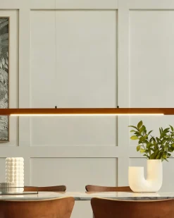 Sale Beliani Lampadario a LED STEWARTS con dimmer Legno di quercia scuro Marrone