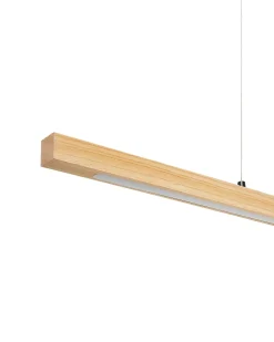 Beliani Lampadario a LED STEWARTS con telecomando con dimmer Legno di quercia chiaro Marrone
