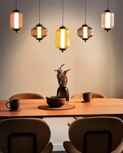 Online Beliani Lampadario a LED SULLANE LED Vetro Multicolore Multicolore Nero