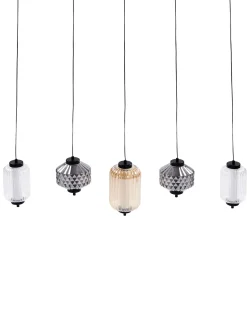 Online Beliani Lampadario a LED SULLANE LED Vetro Multicolore Multicolore Nero