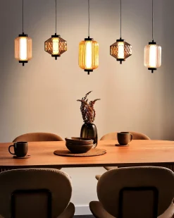 Online Beliani Lampadario a LED SULLANE LED Vetro Multicolore Multicolore Nero