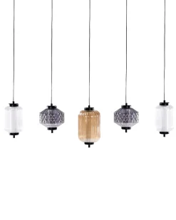Online Beliani Lampadario a LED SULLANE LED Vetro Multicolore Multicolore Nero