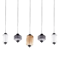Online Beliani Lampadario a LED SULLANE LED Vetro Multicolore Multicolore Nero