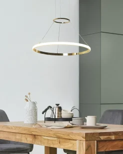 Beliani Lampadario a LED TANO Metallo Oro
