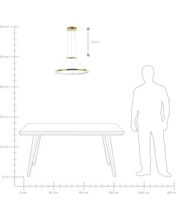 Beliani Lampadario a LED TANO Metallo Oro