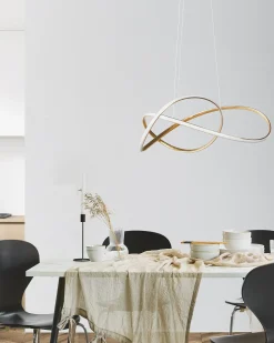 Beliani Lampadario a LED TUMEN Metallo Oro