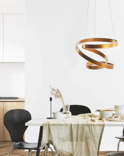 Clearance Beliani Lampadario a LED WANLI Metallo Oro