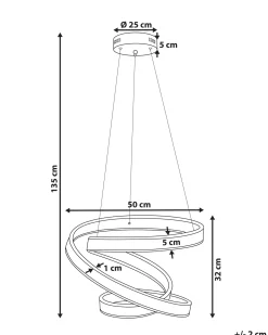 Clearance Beliani Lampadario a LED WANLI Metallo Oro