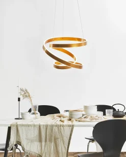 Clearance Beliani Lampadario a LED WANLI Metallo Oro