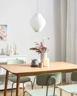 Beliani Lampadario ALME Tessuto Bianco