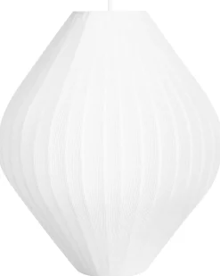 Beliani Lampadario ALME Tessuto Bianco