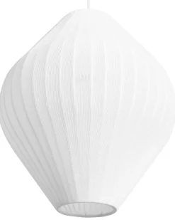 Beliani Lampadario ALME Tessuto Bianco