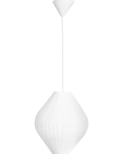 Beliani Lampadario ALME Tessuto Bianco