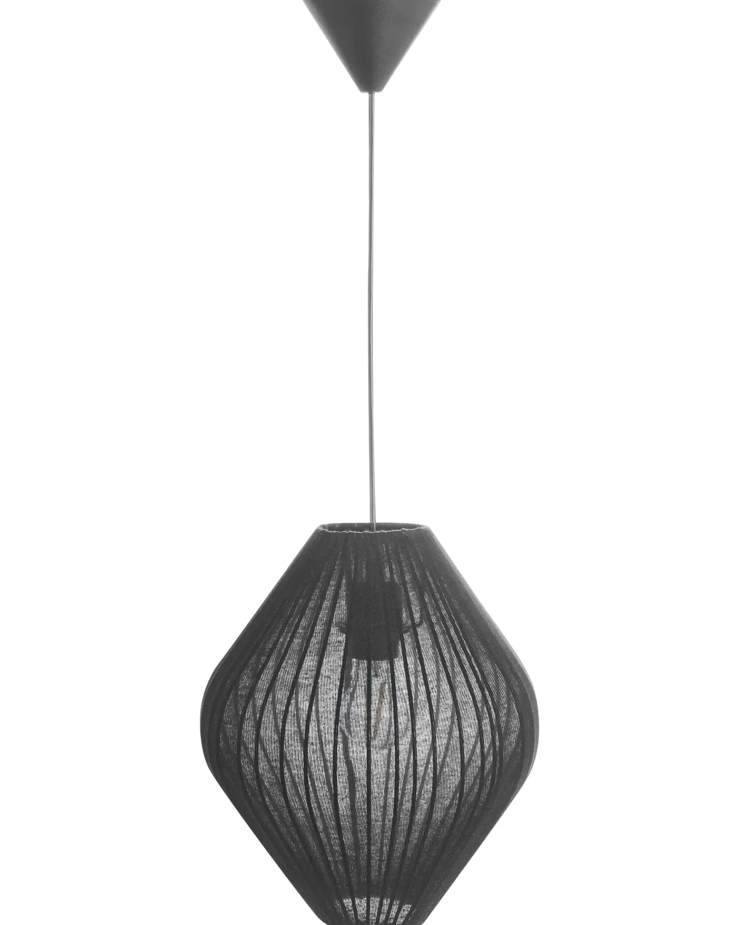 Clearance Beliani Lampadario ALME Tessuto Nero