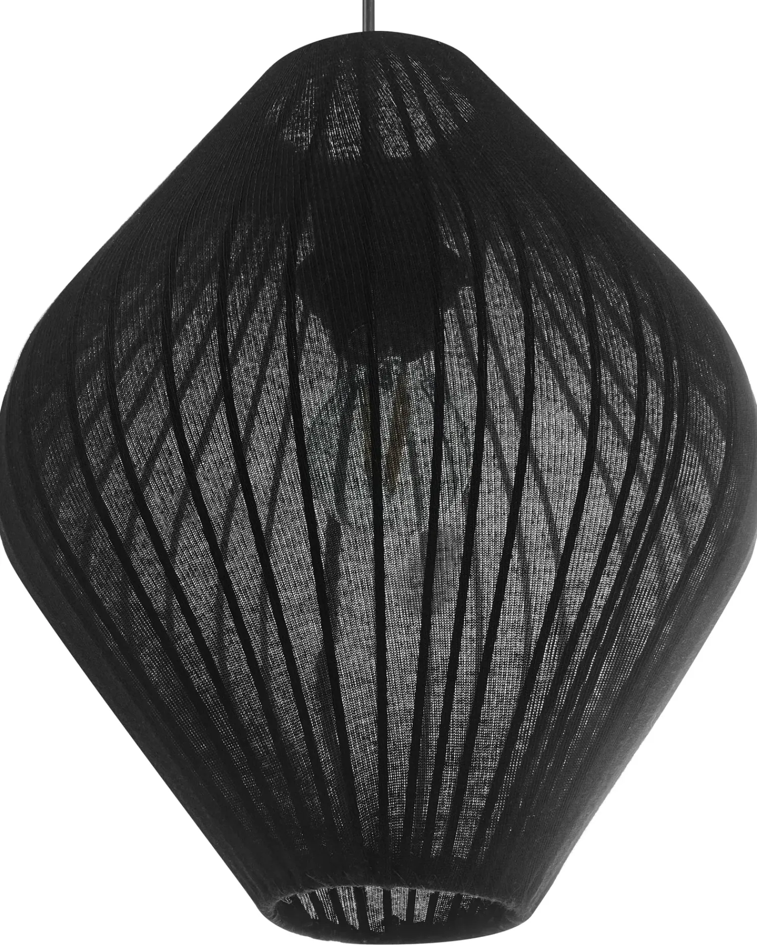 Clearance Beliani Lampadario ALME Tessuto Nero