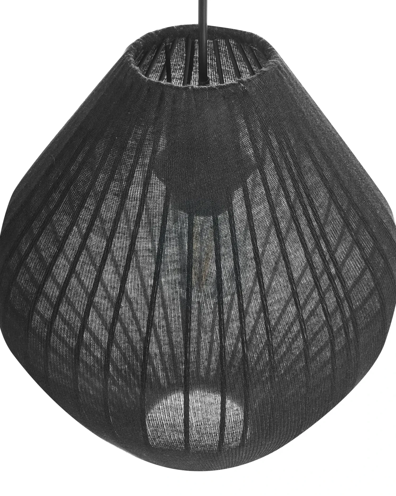 Clearance Beliani Lampadario ALME Tessuto Nero