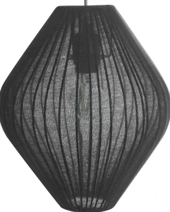Clearance Beliani Lampadario ALME Tessuto Nero