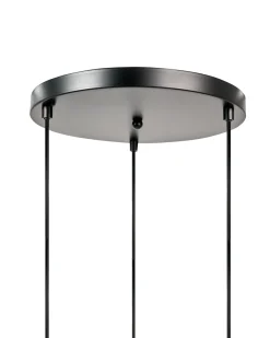 Clearance Beliani Lampadario a 3 luci HONDE Carta Bianco Bianco Nero