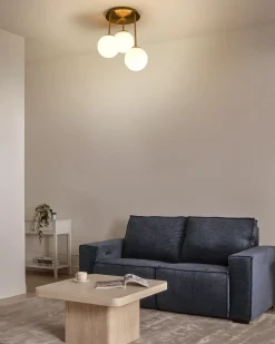 Clearance Beliani RIANA Vetro Metallo Ottone Bianco Ottone