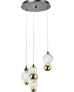 Clearance Beliani SORA LED Vetro Oro Nero Oro Trasparente