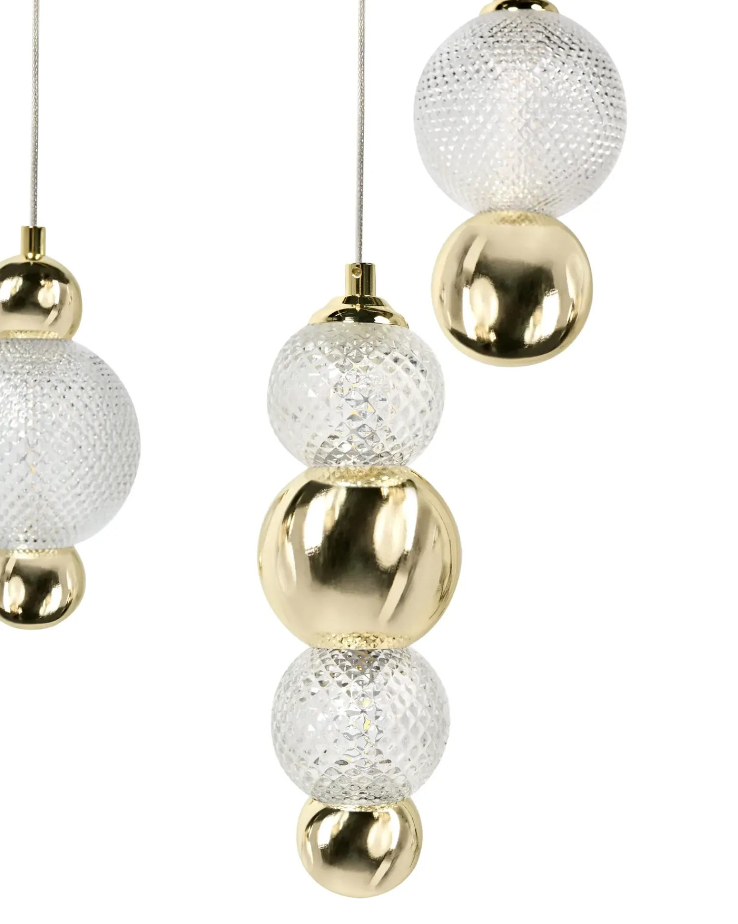 Clearance Beliani SORA LED Vetro Oro Nero Oro Trasparente