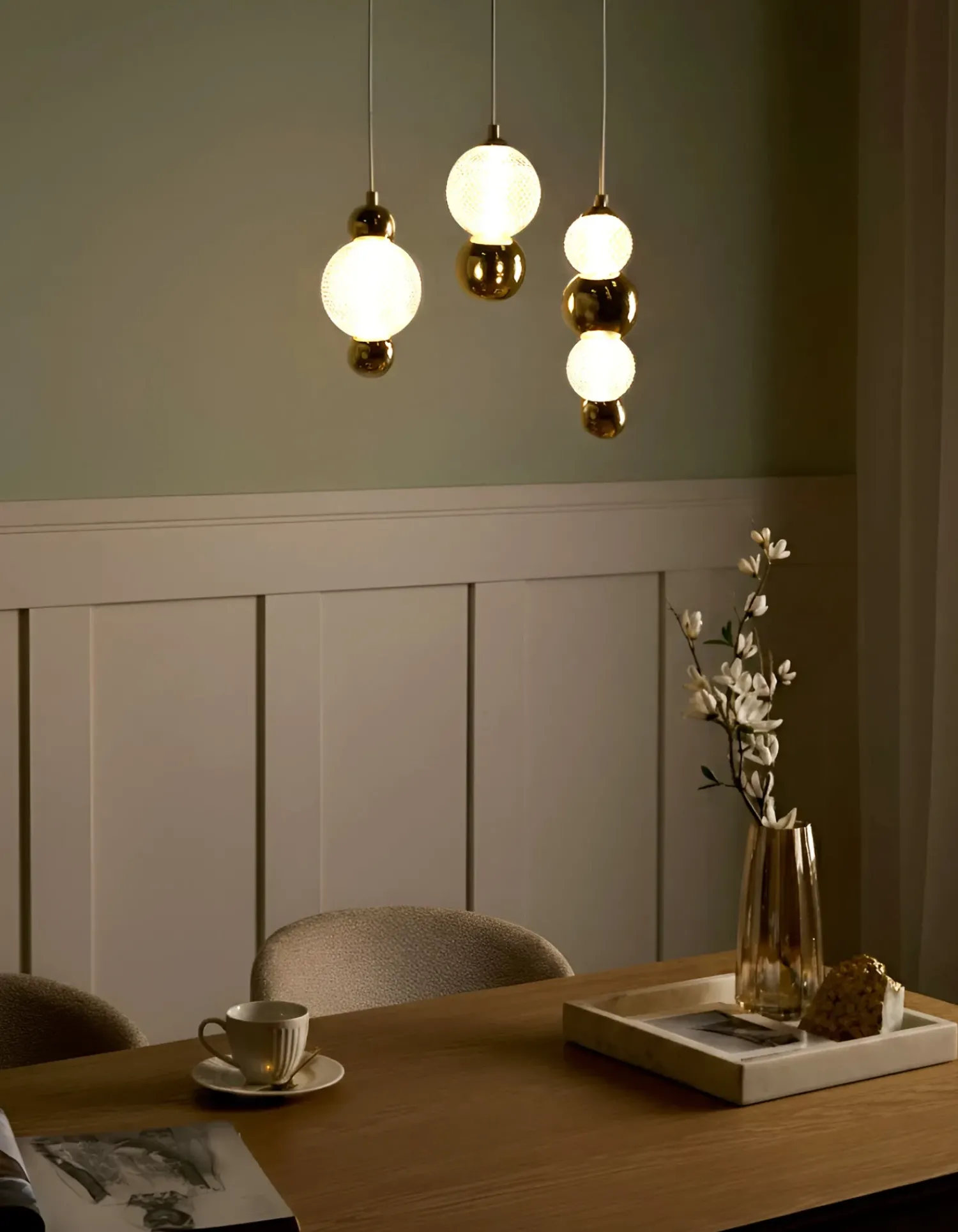Clearance Beliani SORA LED Vetro Oro Nero Oro Trasparente