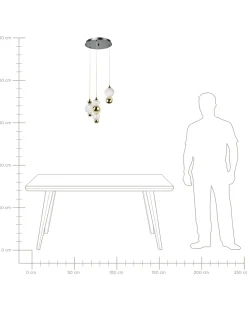 Clearance Beliani SORA LED Vetro Oro Nero Oro Trasparente