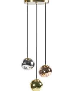 Discount Beliani Lampadario a 3 luci TSHUAPA Vetro Multicolore