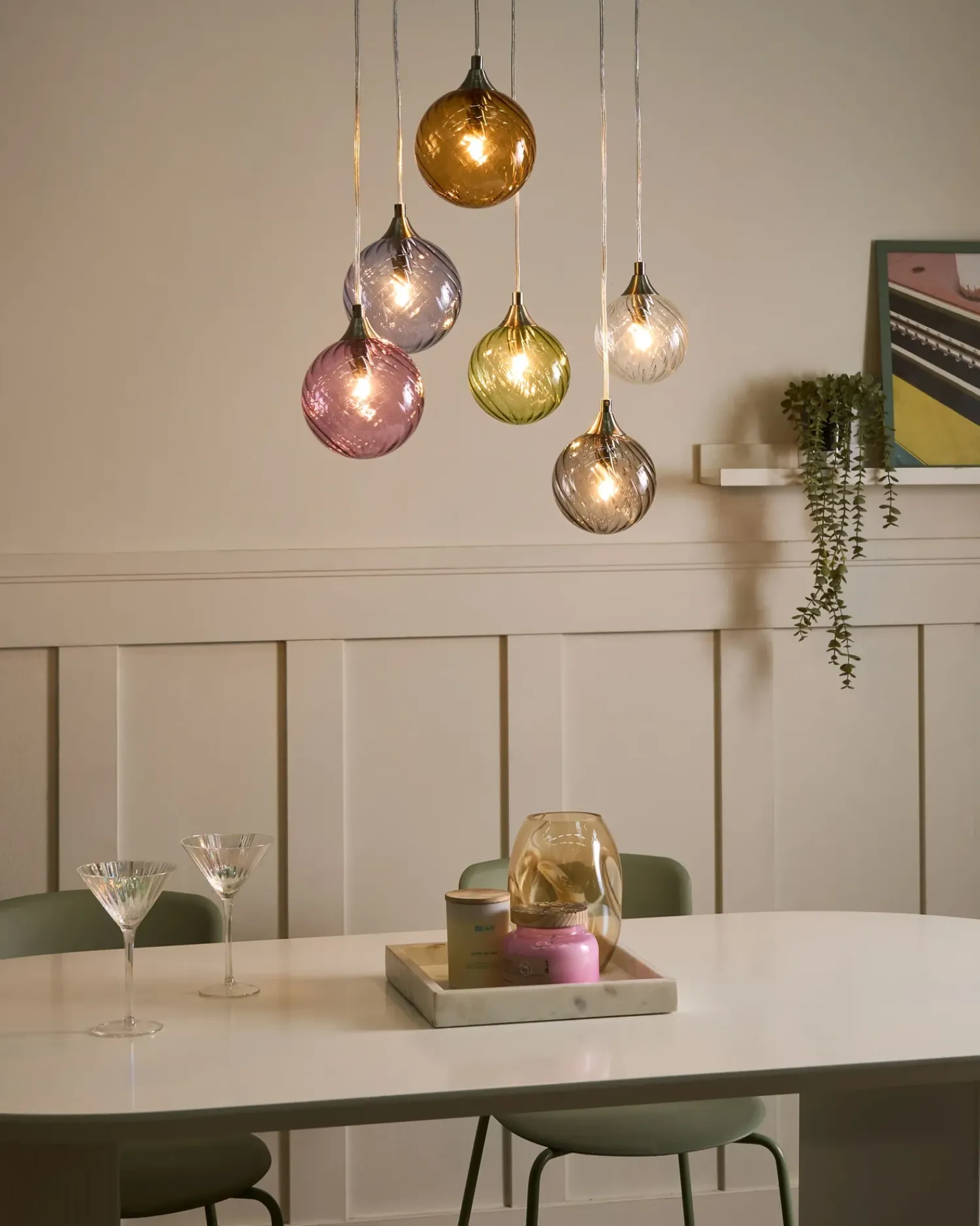 Sale Beliani Lampadario a 6 luci TUDDI Vetro Multicolore