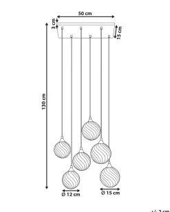 Sale Beliani Lampadario a 6 luci TUDDI Vetro Multicolore