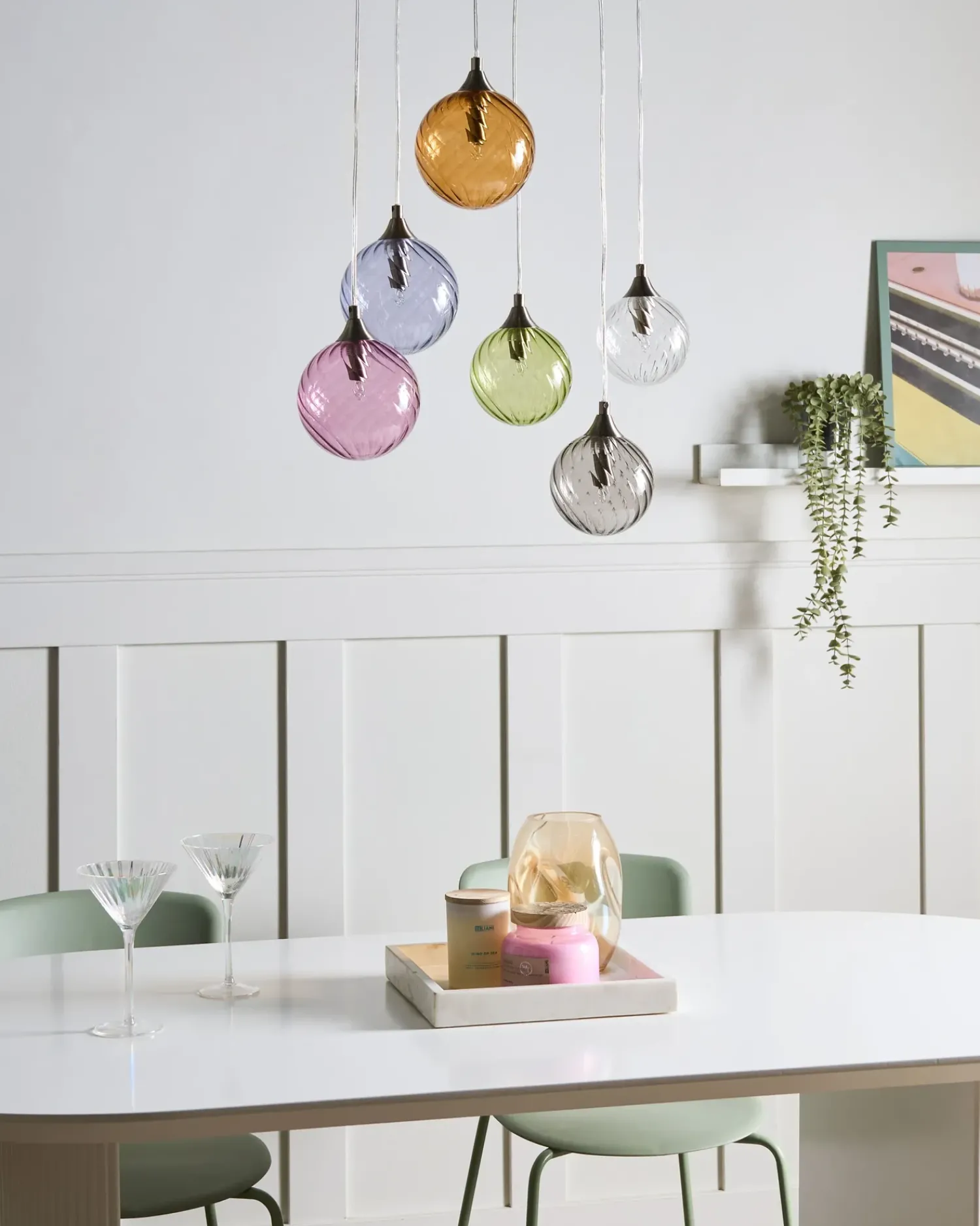 Sale Beliani Lampadario a 6 luci TUDDI Vetro Multicolore