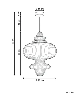 Sale Beliani Lampadario AMALSAN Carta Beige