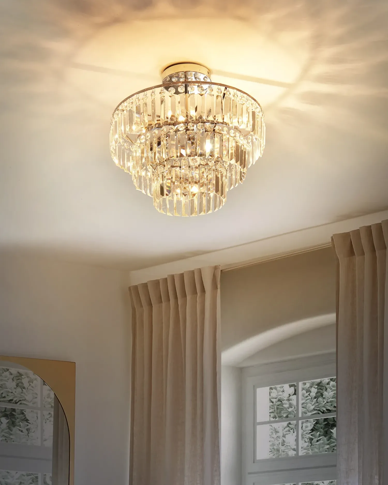 Sale Beliani Lampadario AMENEIRO Trasparente Argento Trasparente