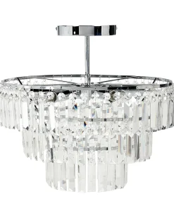 Sale Beliani Lampadario AMENEIRO Trasparente Argento Trasparente